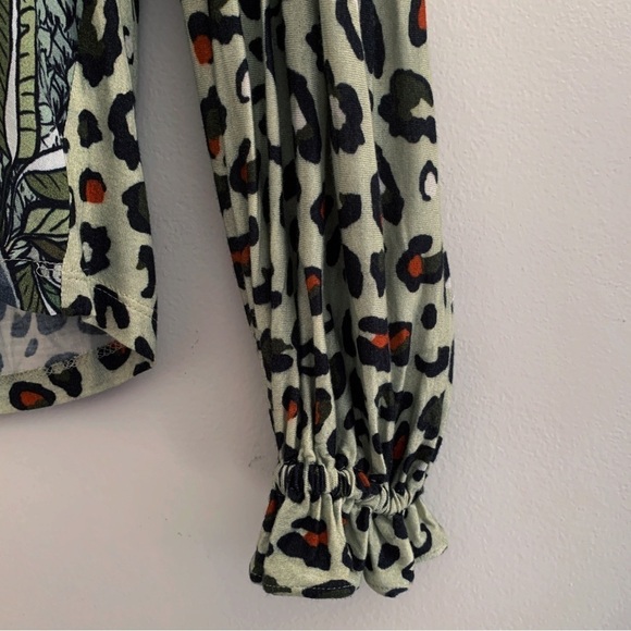 Bl^nk London Sibley Elephant Print Jungle Top XS Anthropologie - Picture 6 of 10